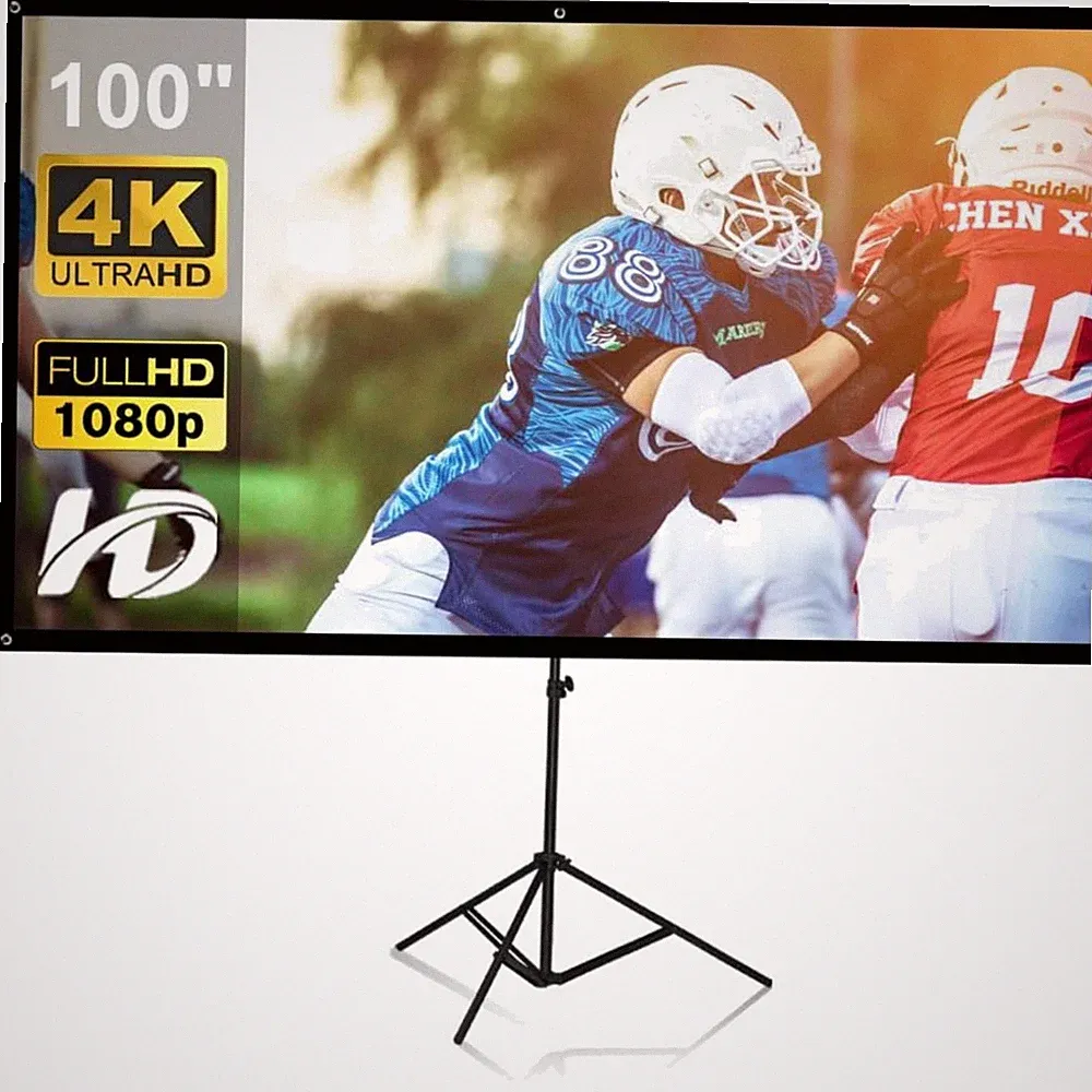 Projektor Leinwand 100 Zoll Tragbar Ständer 4K HD Innen Außen Garten