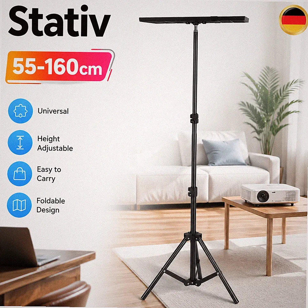 Projektorständer Stativ Höhenverstellbar 55-160cm Tragbar Laptop Notebook Metall