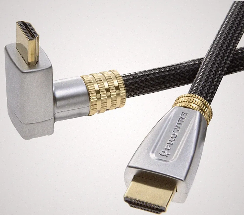 PROWIRE HQ 3m HDMI-Kabel 90° Stecker 4K UHD 3D 1080p Full HD TV LED LCD Beamer