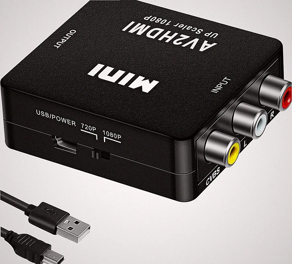 RCA auf HDMI Adapter - AV auf HDMI Adapter mit USB-C Kabel, Unterstützung