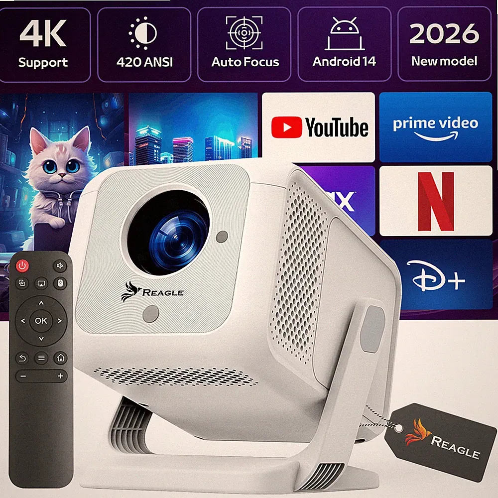 REAGLE P31 Projektor Beamer 1080p 420 ANSI WiFi 6 Bluetooth 5.4 Android 14 SMART