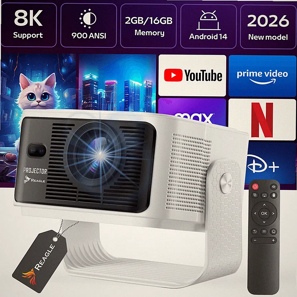 REAGLE P41 Projektor Beamer 1080p 900 ANSI WiFi 6 Bluetooth 5.4 Android 14 HDR10