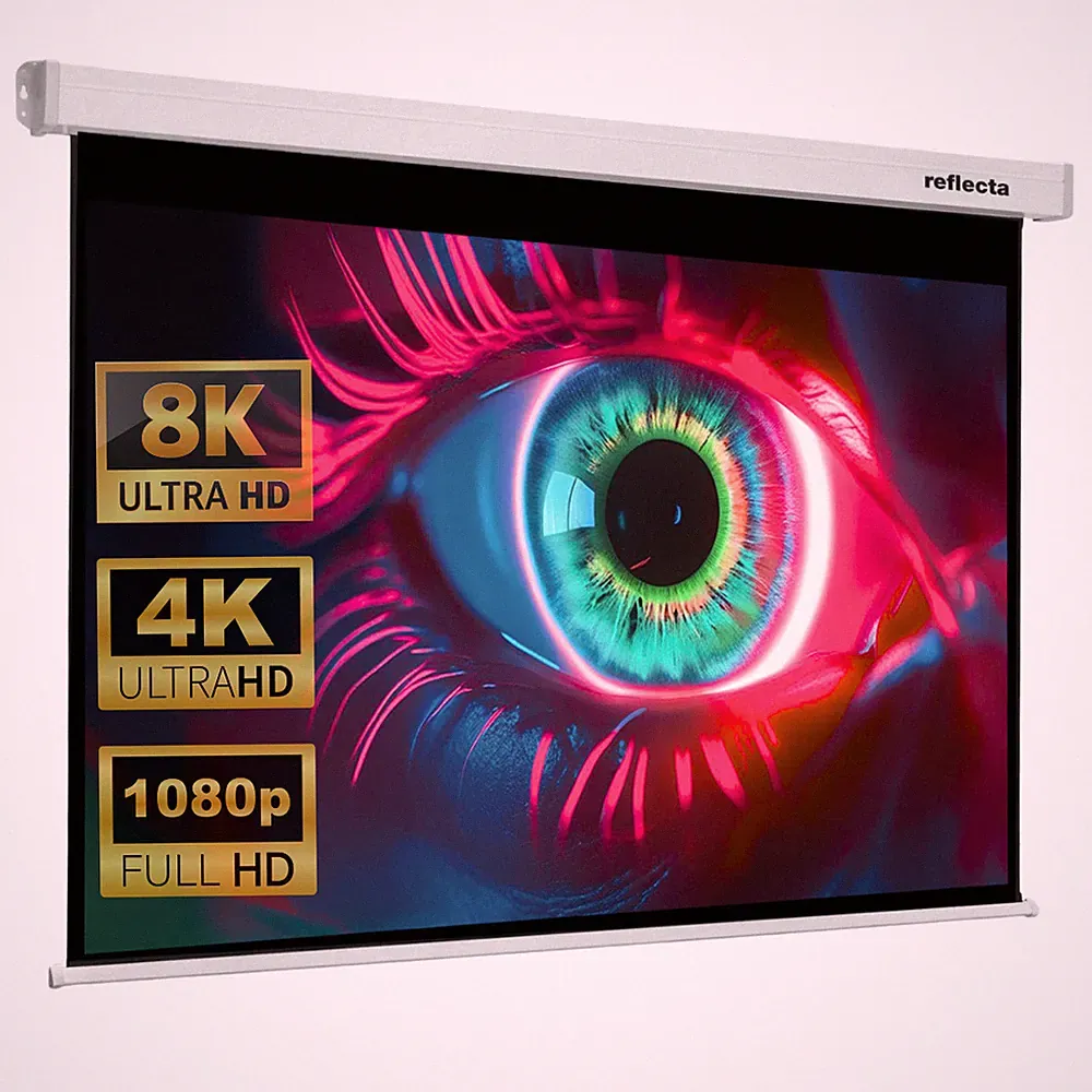 reflecta Heimkino Beamer Motorleinwand 156 x 156 cm 1:1 HDTV 3D 4K 87" VP24