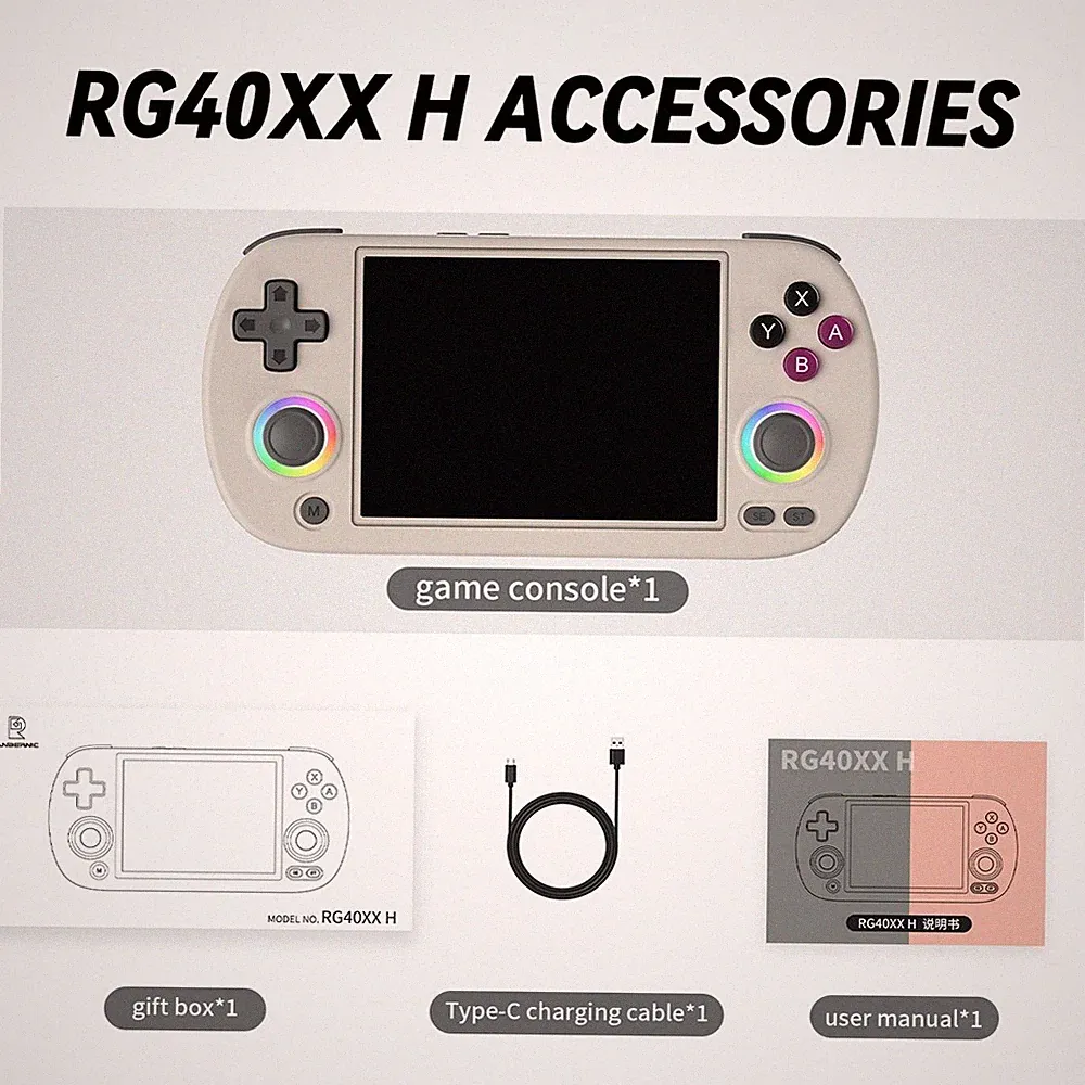 RG40XX H Retro-Spielkonsole 64G 5000+ Spiele 4,0 Zoll Bildschirm