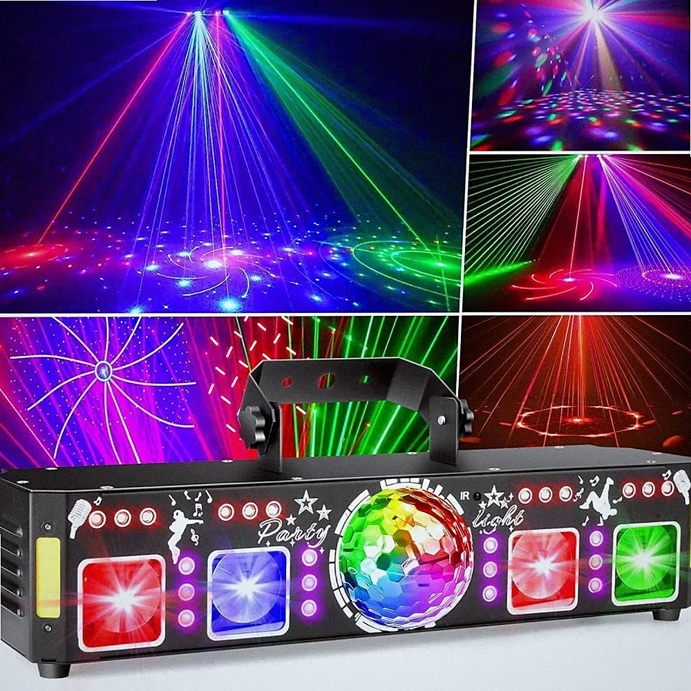 RGB Laser Projektor LED Bühnenlicht Fernbedienung DMX DJ Party Show Lichteffekt