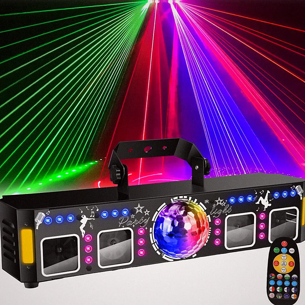 RGB Laser Projektor LED DJ Party Strobe Beam Bühnenbeleuchtung Disco Lichteffekt