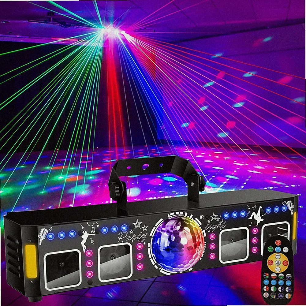 RGB Laser Projektor Lichteffekt LED Party Show Bühnenlicht Strobe Beam DMX DJ
