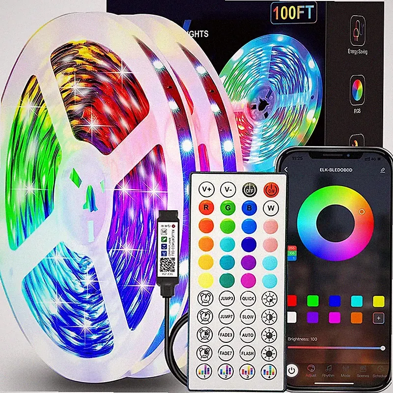 RGB LED Streifen Lichter 1M-40M LED Raumlicht mit APP Steuerung Flexibles Band