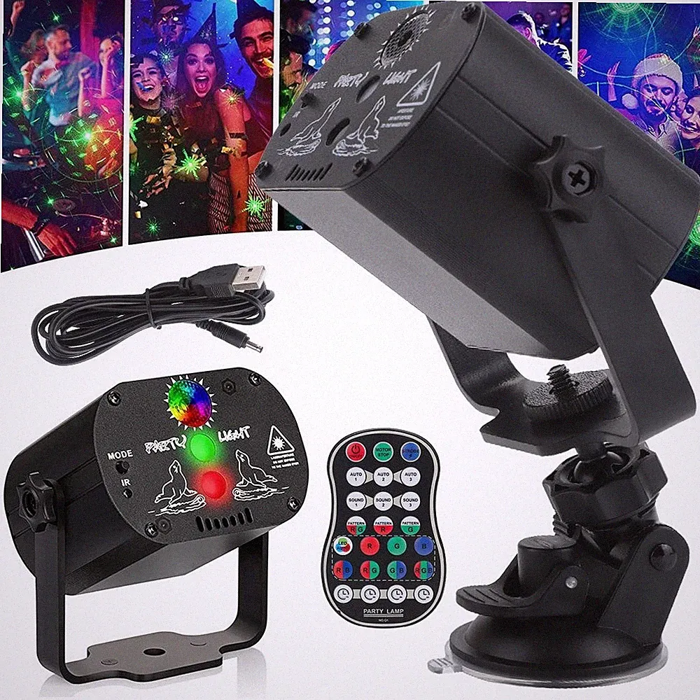 RGB Lichteffekt LED DJ Projektor Strobe Beam Bühnenbeleuchtung Sprachsteuerung