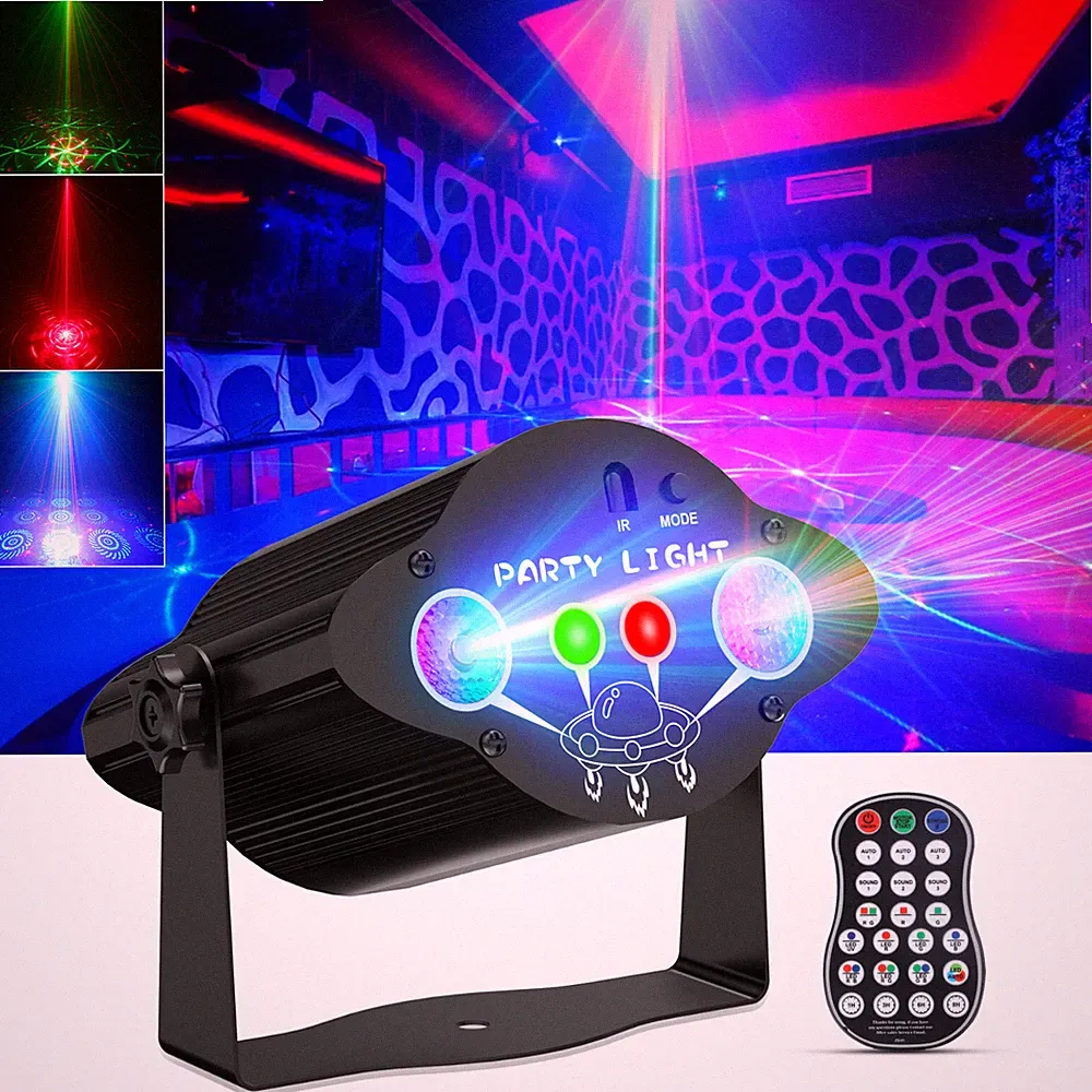 RGB + UV LED Laser Projektor Lichteffekt Party Disco Bühnenlicht Fernbedienung