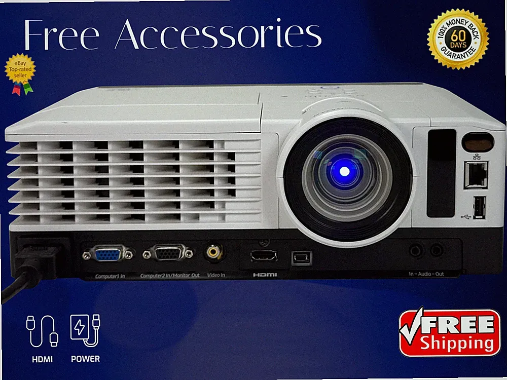 Ricoh PJ X3340N DLP Projektor 3000 ANSI Lumen 4:3 2160p 4K mit Zubehör