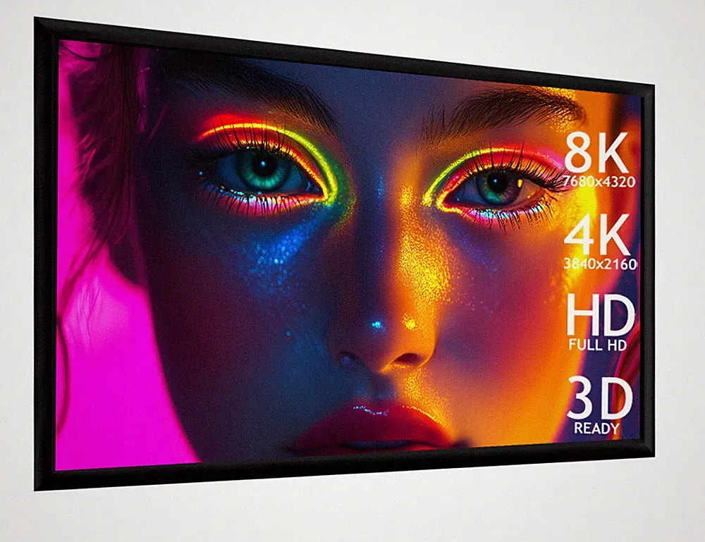 Rollolux Base Beamer Rahmenleinwand 200 x 150 cm 4:3 HDTV 4K 8K - NEUWERTIG