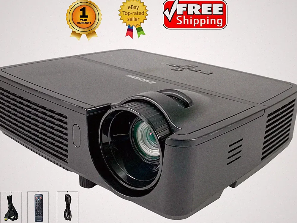 Runderneuert InFocus IN2126 DLP Projektor Tragbar 3200 Lumen 4k HDMI 3D Paket