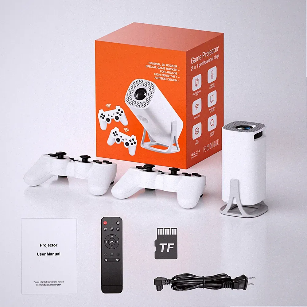 S40MAX Android 11 Gaming Projektor 64GB TF Karte Wireless, Dual Gaming Controller