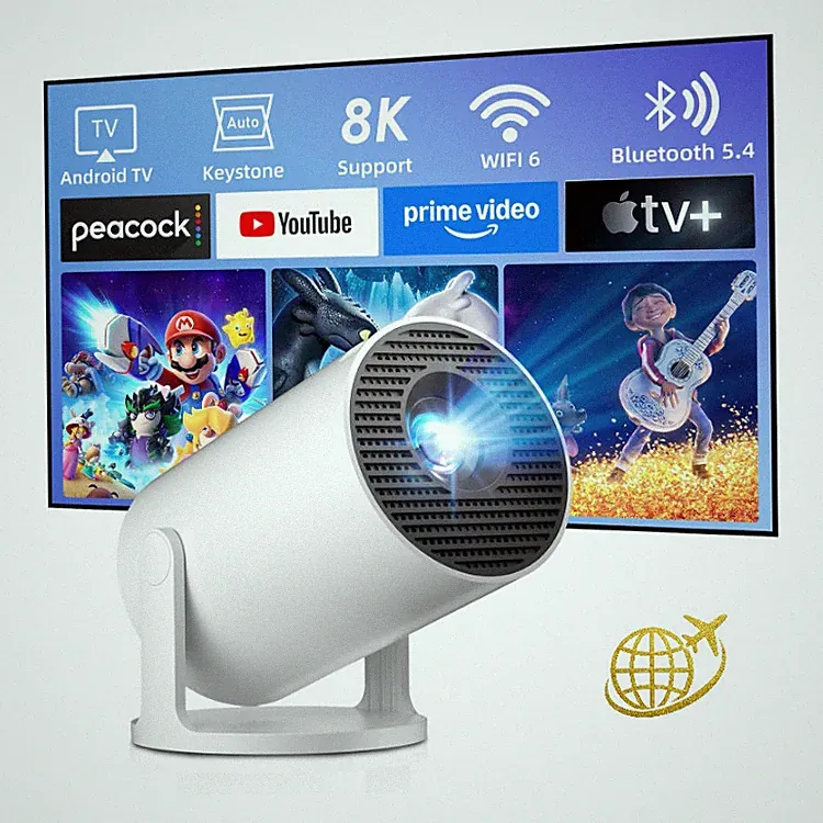 Salange 4K Mini Projektor 180 Drehbar Wifi 6 Bluetooth 5