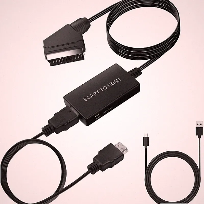 Scart auf HDMI Konverter Adapter mit HDMI Kabel Video Audio für HDTV STB Xbox