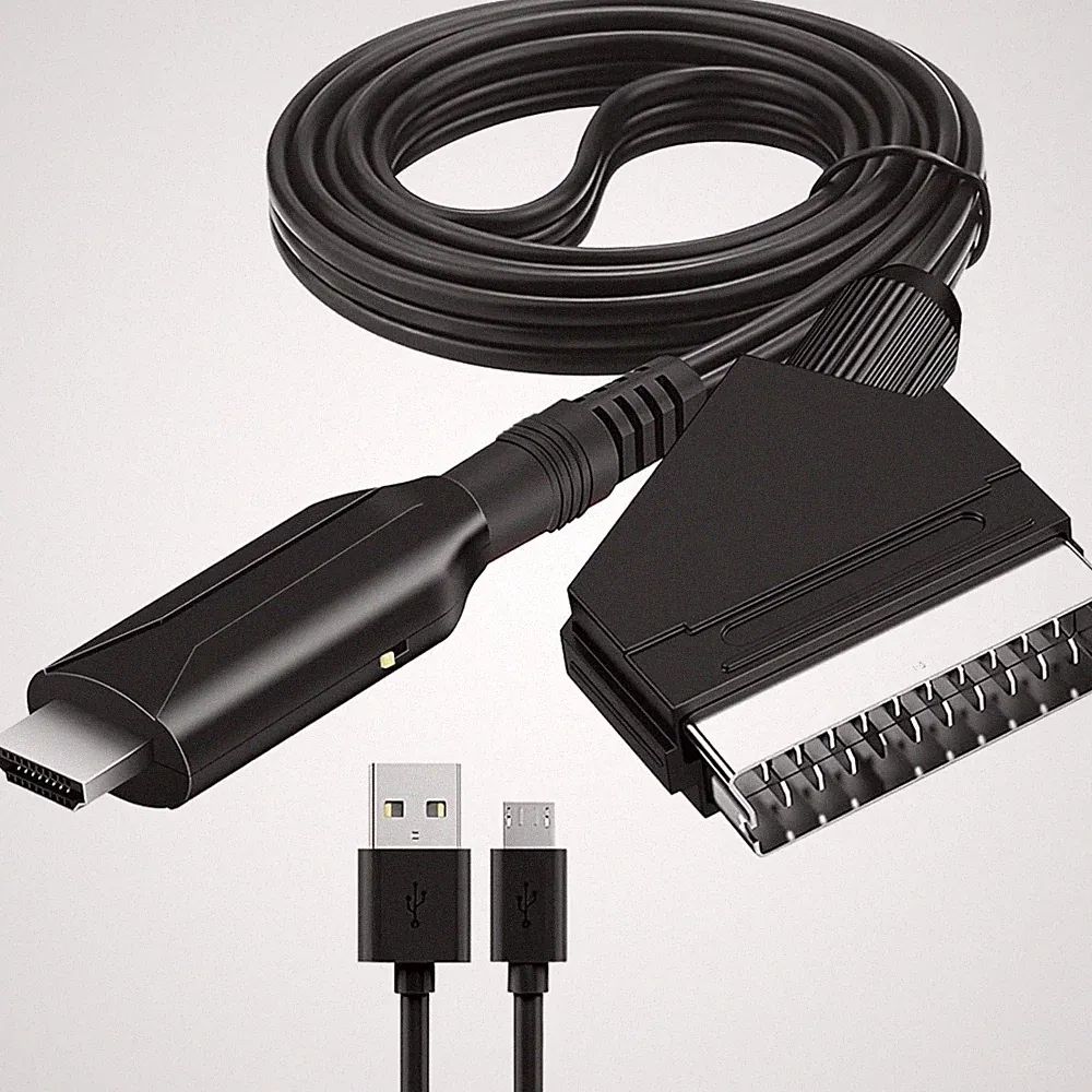 SCART zu HDMI Adapter Kabel 1080p 720p Video Audio Fernseher VHS Beamer