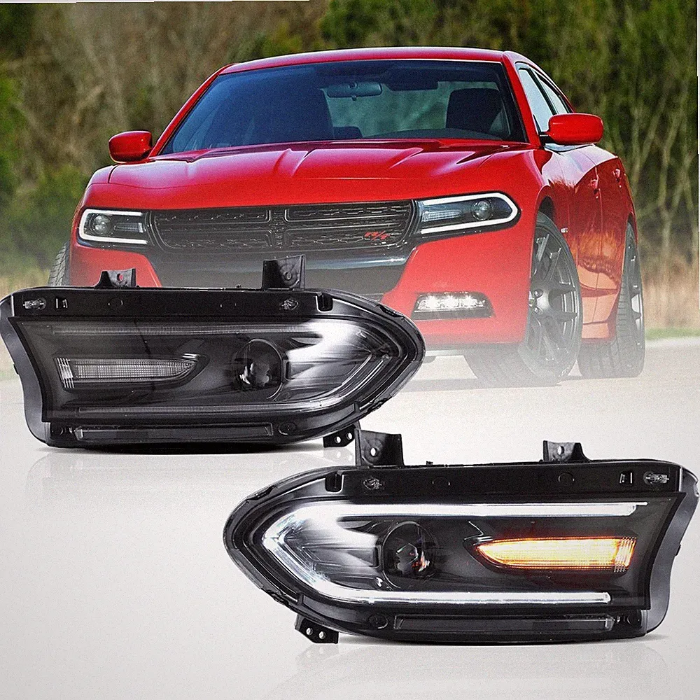 Scheinwerfer Einheit Für Dodge Charger 2015-2023 LED Tagfahrlicht Links & Rechts