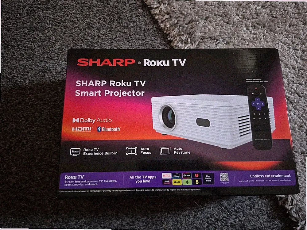 Sharp Roku TV Smart Projektor Full HD 1080p Autofokus Auto Keystone Neu Versiegelt