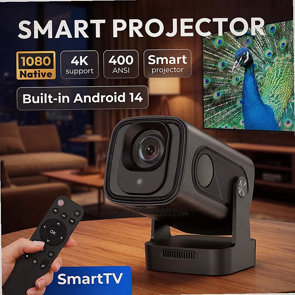 Smart 4K 8K Mini Beamer Android 14.0 Projektor Heimkino 5G WiFi Bluetooth HDMI
