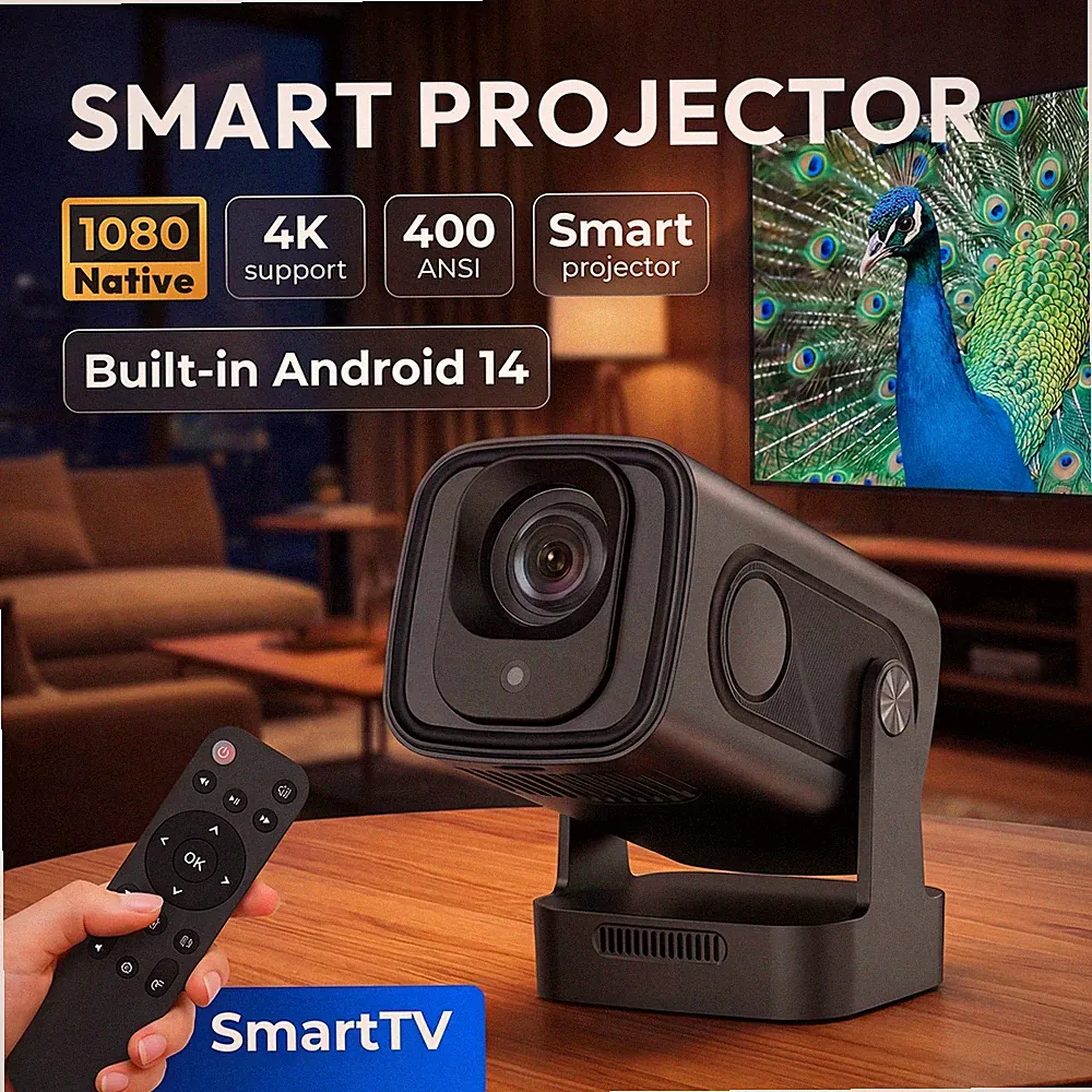 Smart 4K 8K Mini Beamer Android14 Projektor Heimkino 5G WiFi Bluetooth HDMI/USB