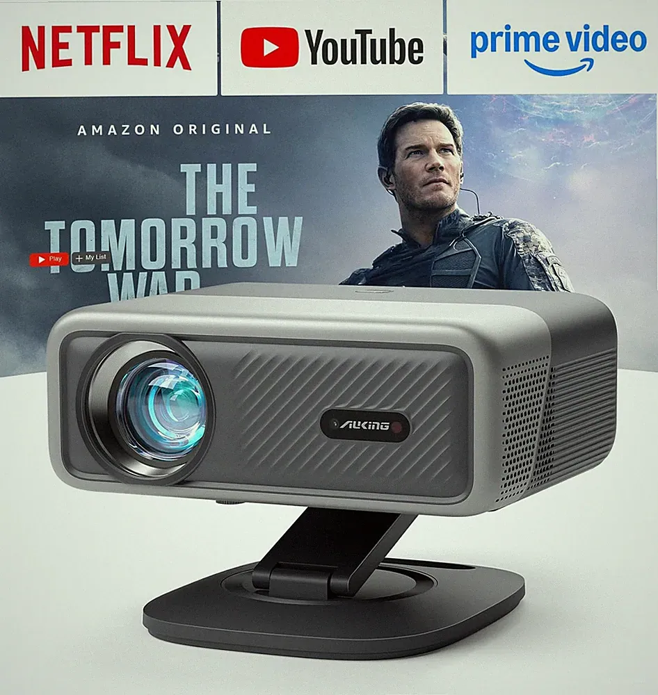 Smart Beamer 4000 ANSI 4K mit WLAN Bluetooth Autofokus & 360° Stand Heimkino
