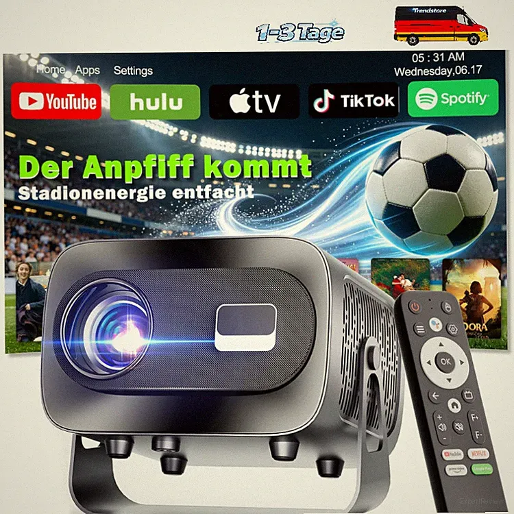 Smart Beamer 4K 1080P 1000 Lumen WiFi Bluetooth 36