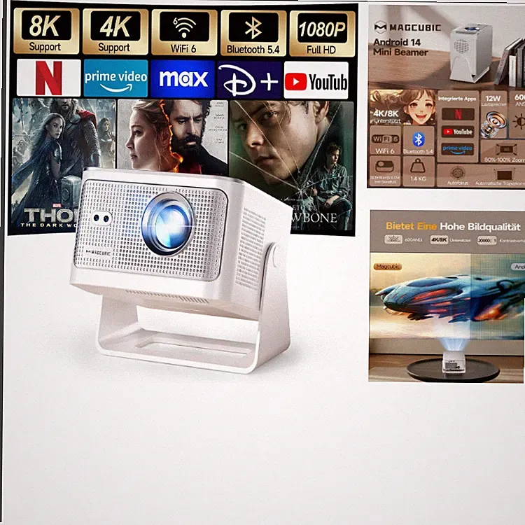 Smart Beamer 4K 8K 1080P 12W Lautsprecher