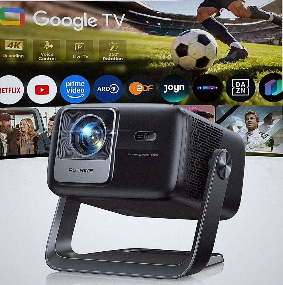Smart Beamer 4K Google TV 30W Lautsprecher WiFi Bluetooth