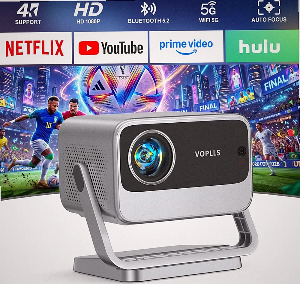 Smart Beamer 4K【Netflix Vorinstalliert & Dolby Audio】 35000L Autofokus & Trapez