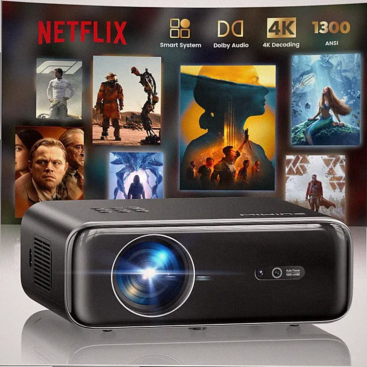 Smart Beamer 4K, tragbar, 1300 ANSI Lumen, Dolby Audio, Heimkino, WiFi 6