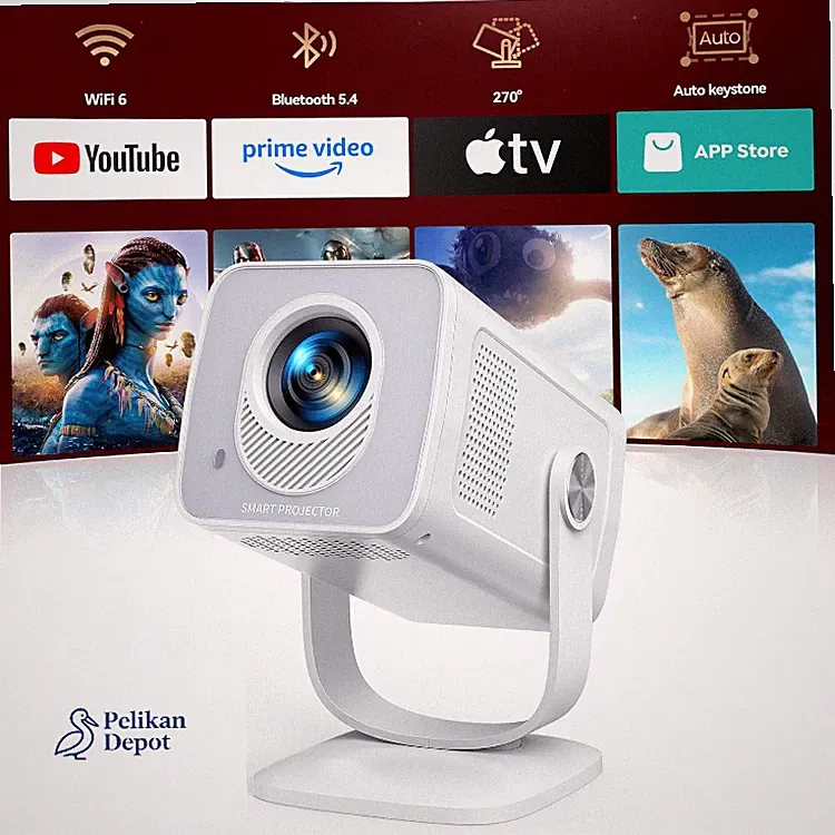 Smart Beamer 4K WiFi 6 Bluetooth 5.4 Tragbarer 108
