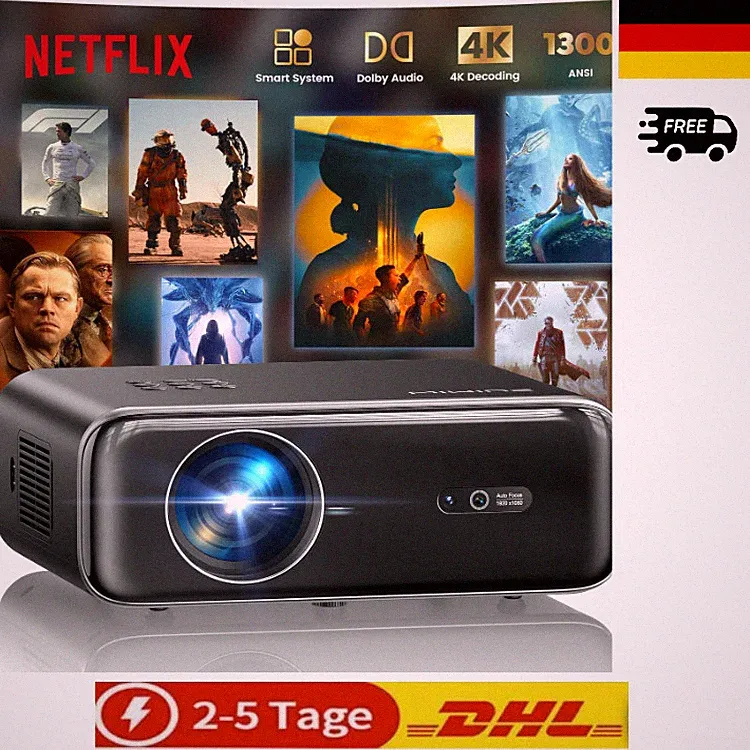Smart Beamer 4K WiFi Bluetooth 1300 ANSI Lumen