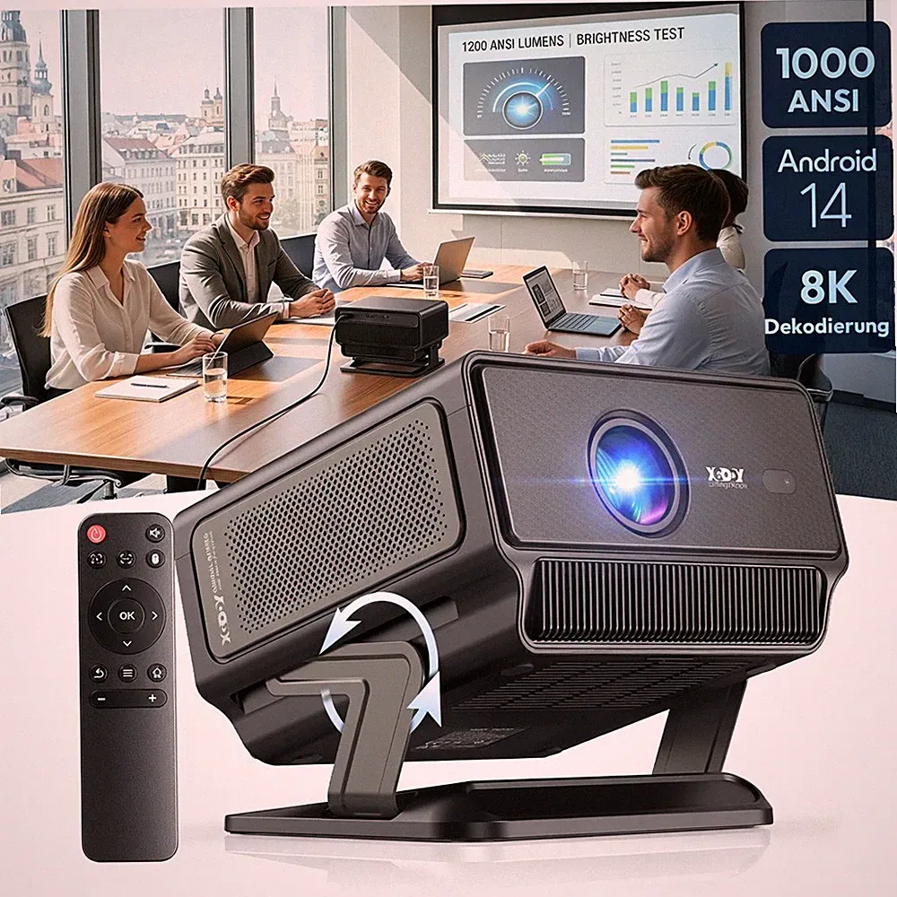 Smart Beamer Android 14.0 8K 4K Projektor Autofokus Heimkino 1000ANSI WIFI HDMI