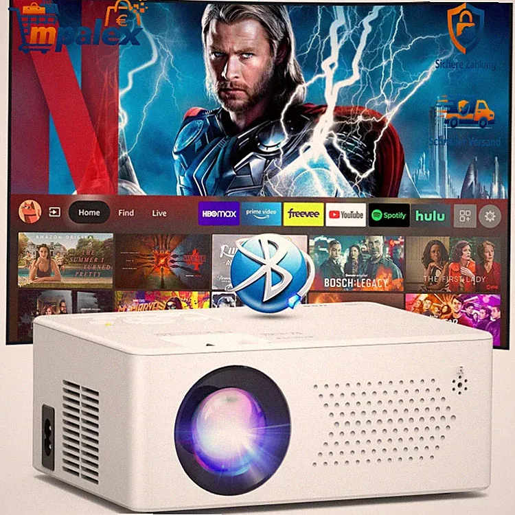 Smart Beamer Android TV WiFi6 Full HD 1080P 200 Zoll Projektor