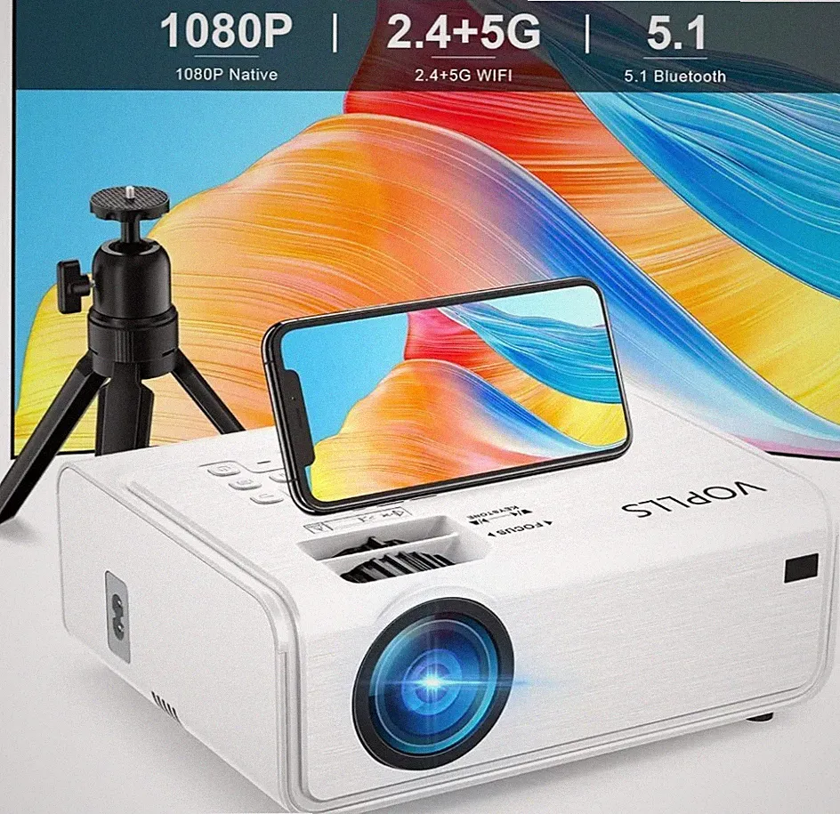 Smart Beamer【Elektrische Keystone 6D/4P】 VOPLLS Elektrische Fokus 30000 Lumen...