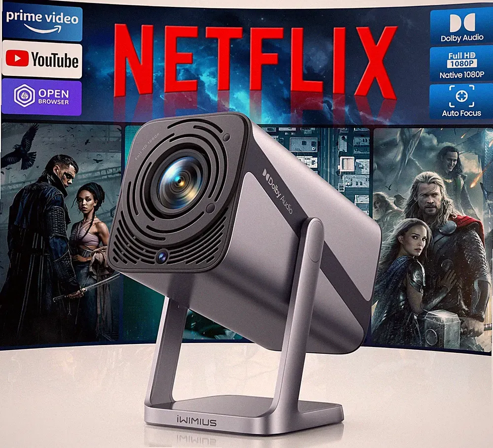 Smart Beamer Netflix Official & Dolby Audio Beamer 4k Heimkino Full HD 1080P...