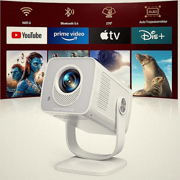 Smart Beamer TP2 4K 1080P WiFi 6 Bluetooth 5.4 Trag
