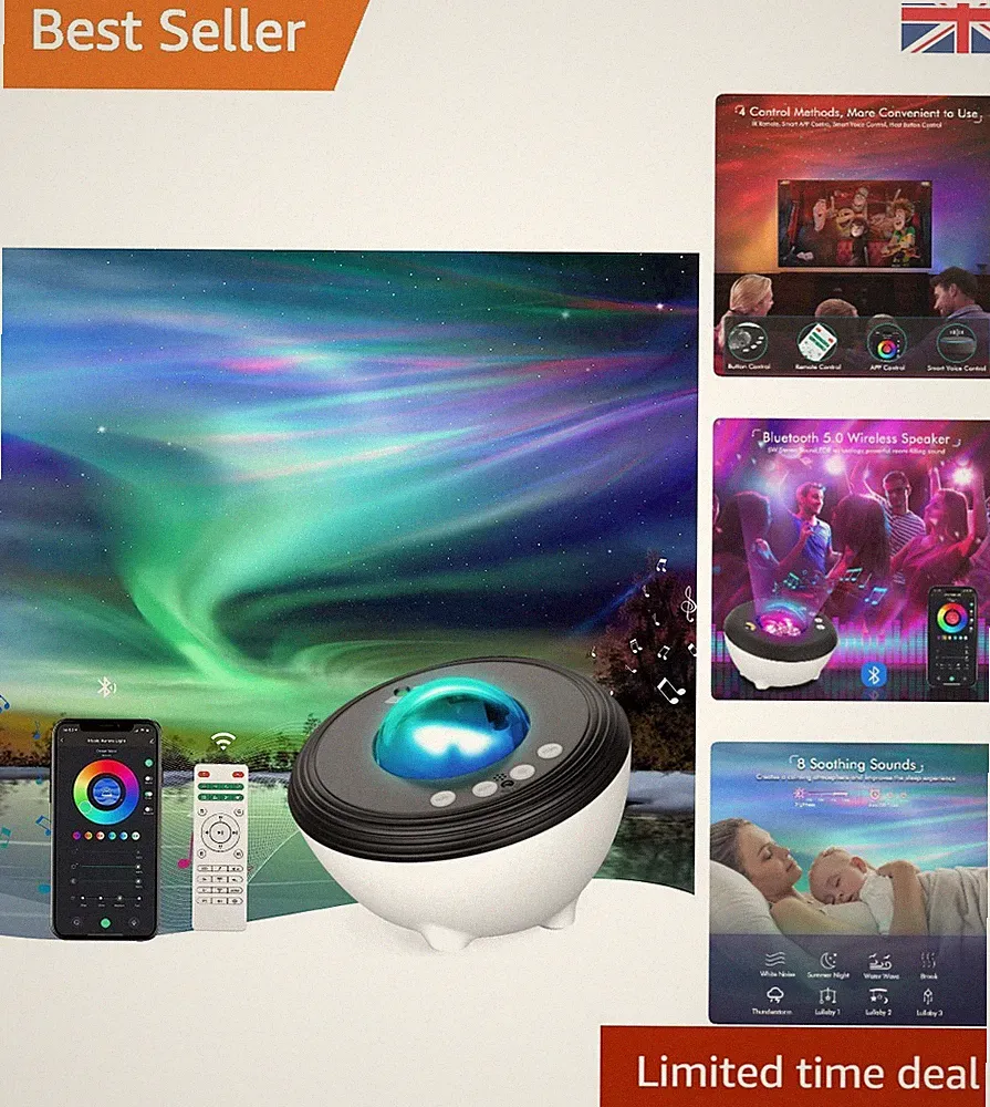 Smart Galaxy Projektor mit Auto Off Timer & einstellbarer Helligkeit - 16,7M Modi