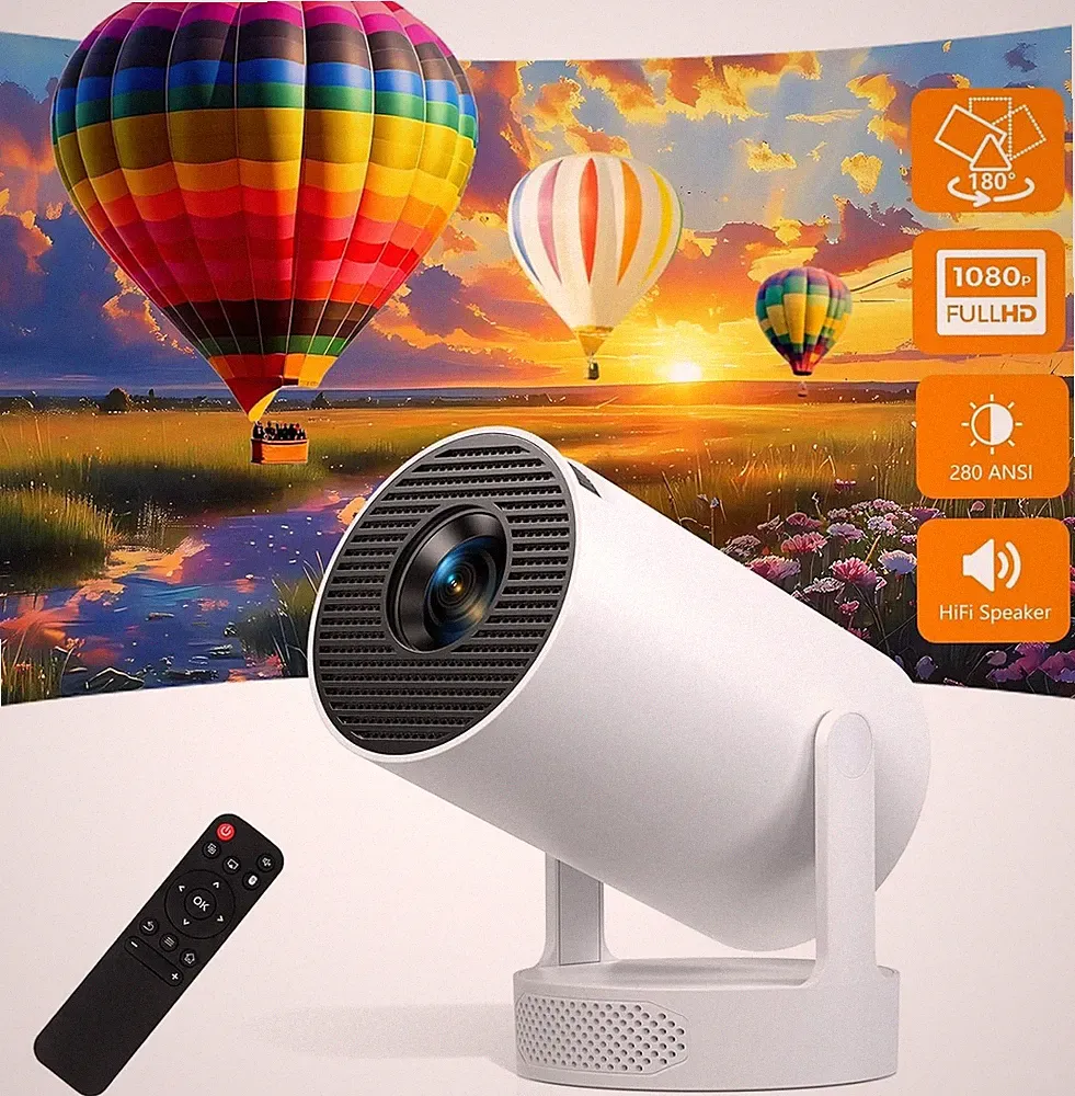 Smart Mini Beamer 1080P 280 ANSI Lumen WiFi 6 & Bluetooth 5.0 Android 11