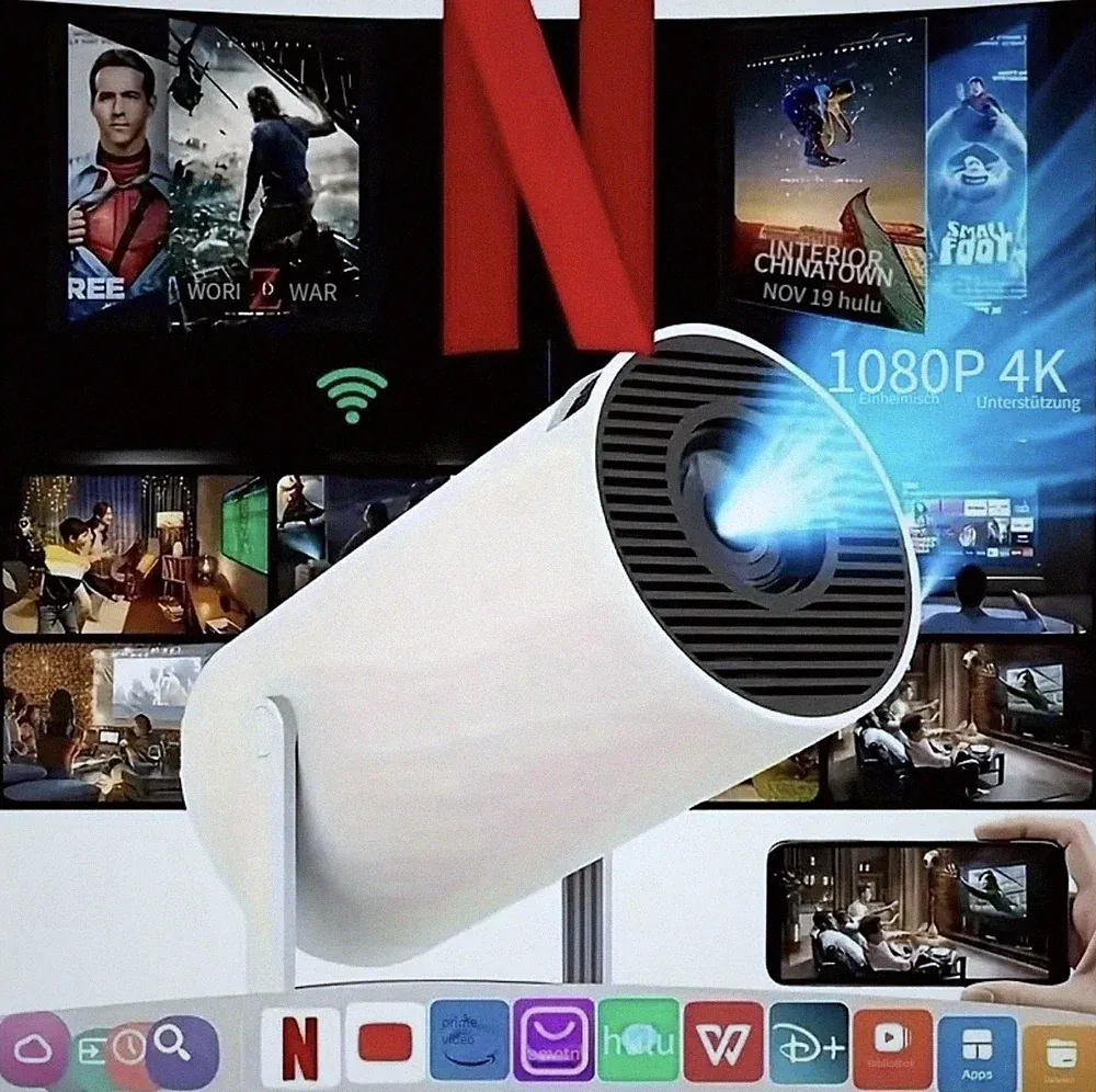 Smart Mini Beamer 1080P | 4K Support | WLAN Streaming | Heimkino Projektor
