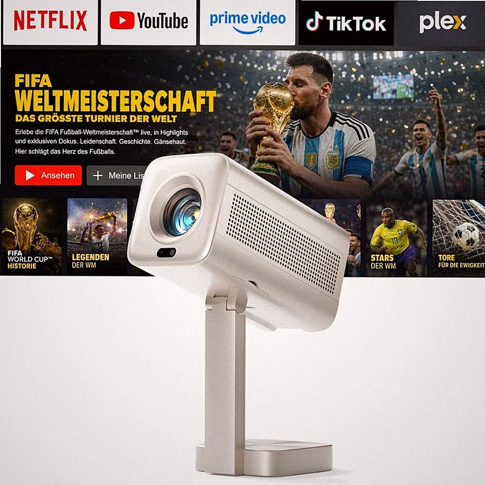 Smart Mini Projektor 4K Dolby WiFi Bluetooth 28000 Lumen FHD Beamer