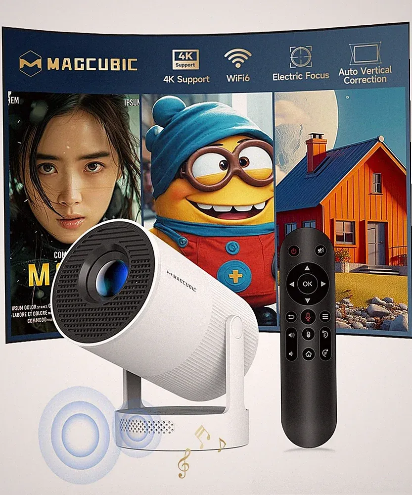 Smart Projektor WiFi 6 4K Mini Beamer 5W Lautsprecher 26