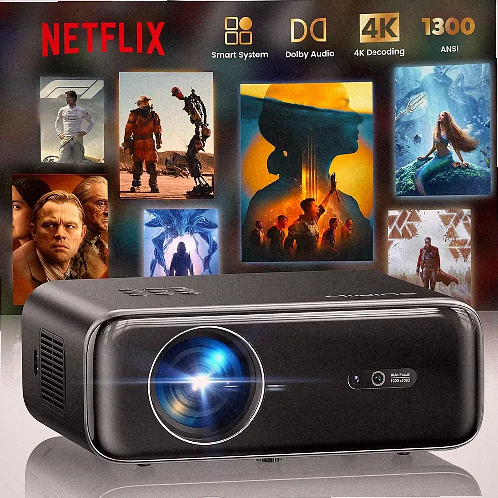 Smart Projektor Wimius P62 Pro 4K 1300 ANSI Lumens WiFi