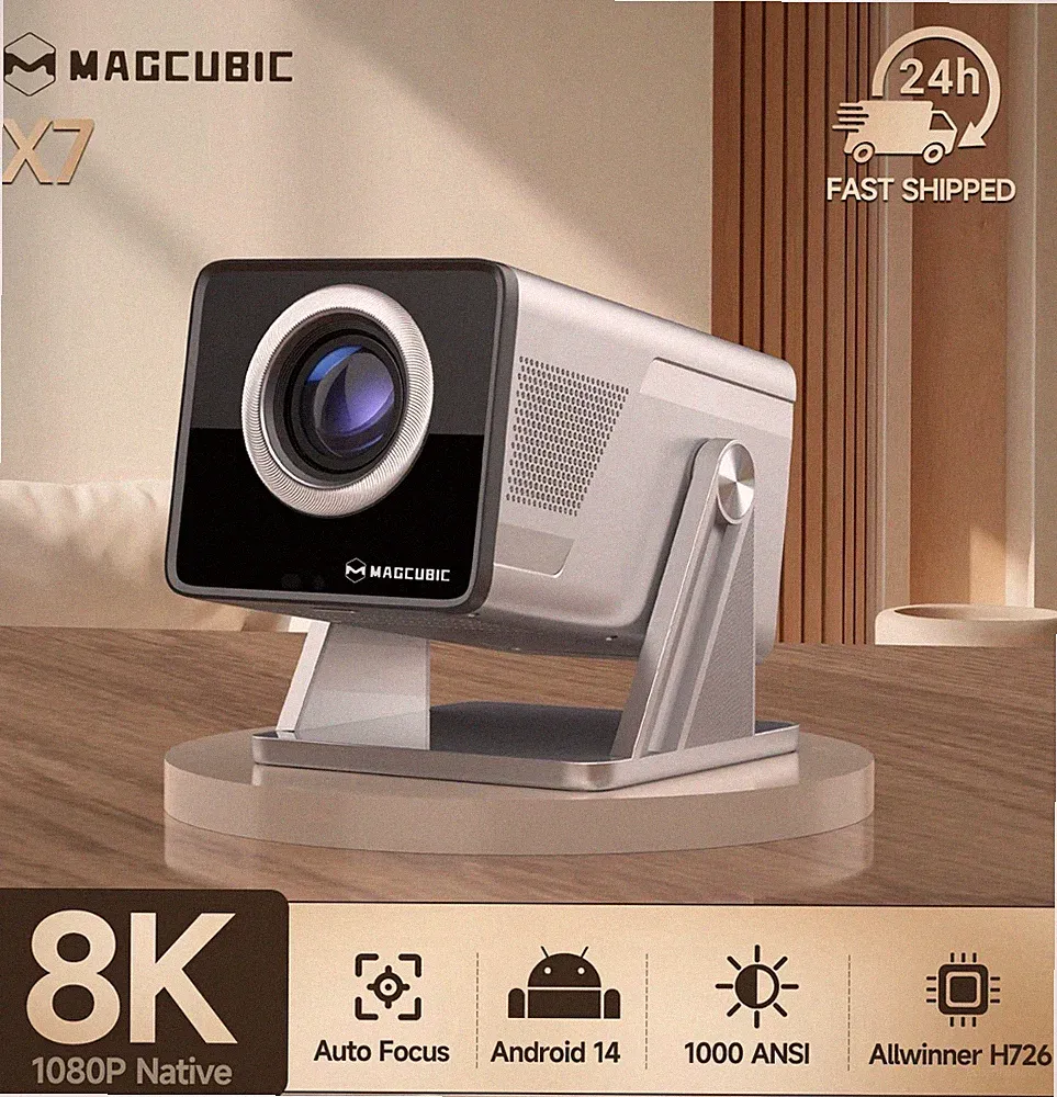 Smart-Projektor X7 mit Nativer 1080P-AUFLÖSUNG 8K/4K-UNTERSTÜTZUNG 1000 ANSI L