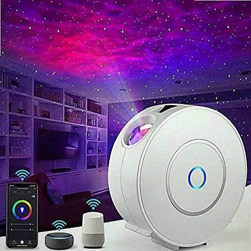 Smart Star Projektor weiß, App & Sprachsteuerung Sternenhimmel Galaxie Nachtlichter