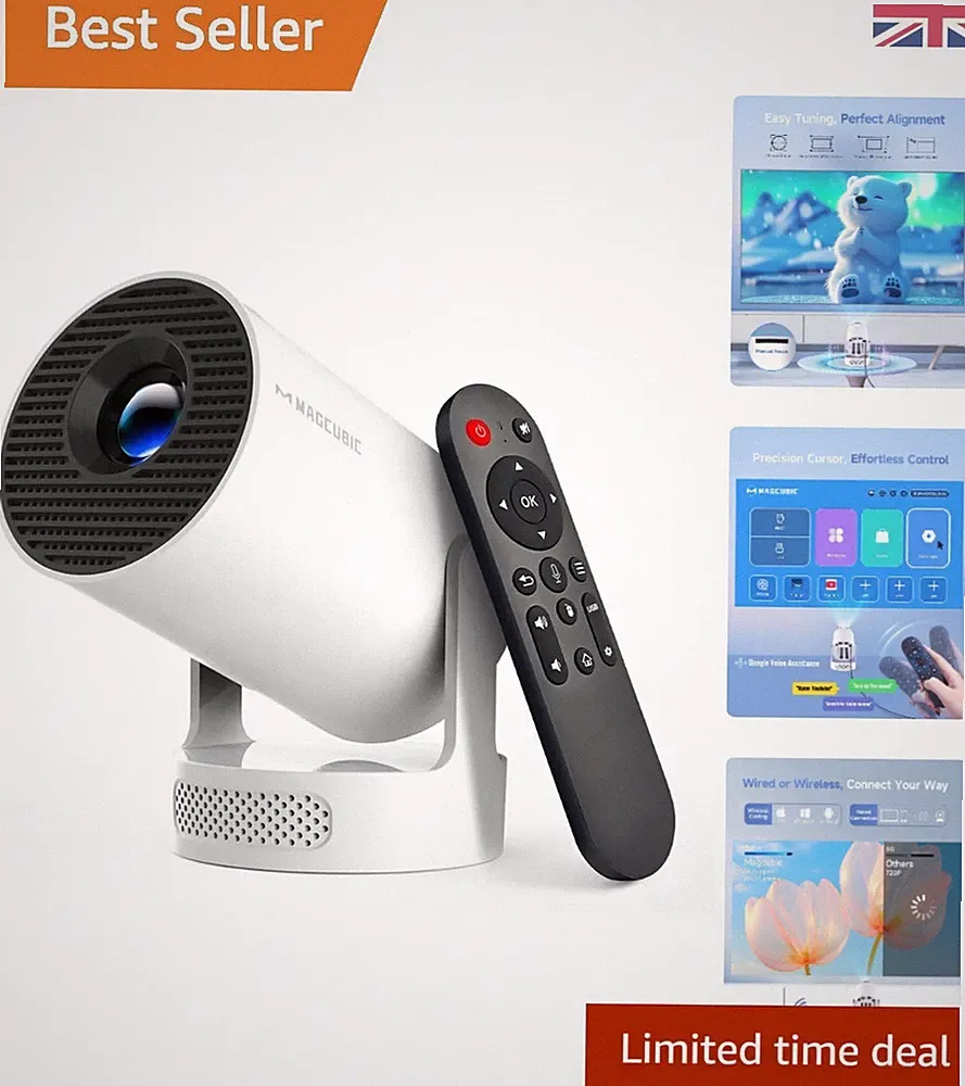 Smarter Beamer mit WiFi 6, Bluetooth 5.4: Perfekt für Filmabende überall