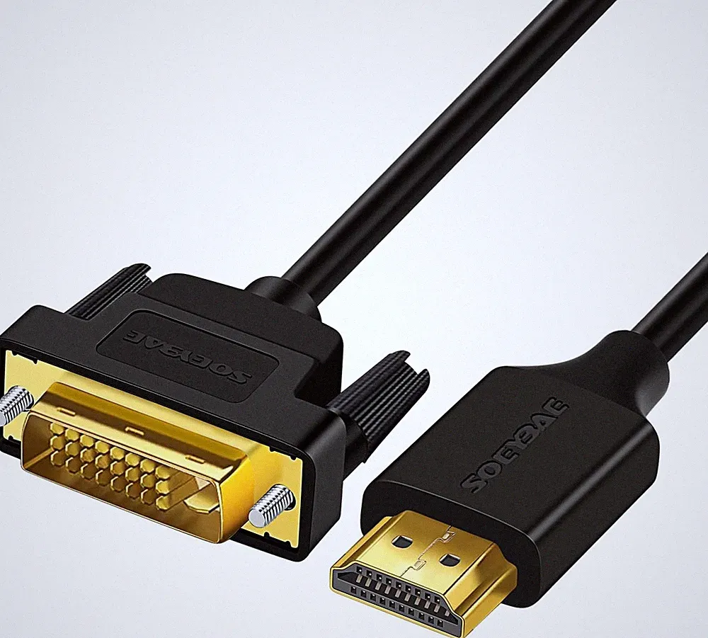 SOEYBAE HDMI auf DVI Kabel 5m? Kabel HDMI zu DVI(24+1), 1080p/Full HD, für