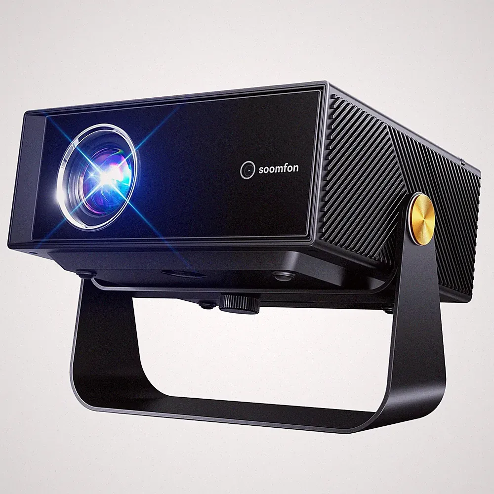 SOOMFON Smart Beamer 4K Heimkino - Kleiner für Handy Autofokus Schwarz