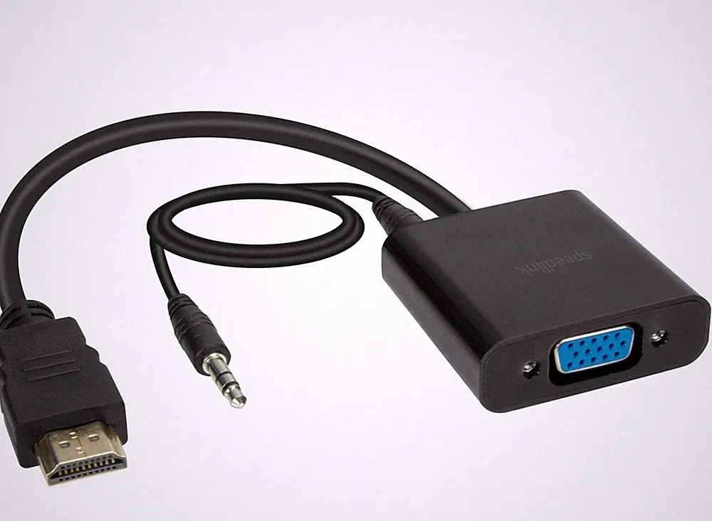 Speedlink HQ HDMI auf VGA Adapter Audio + Video Konverter PC Notebook Beamer TV